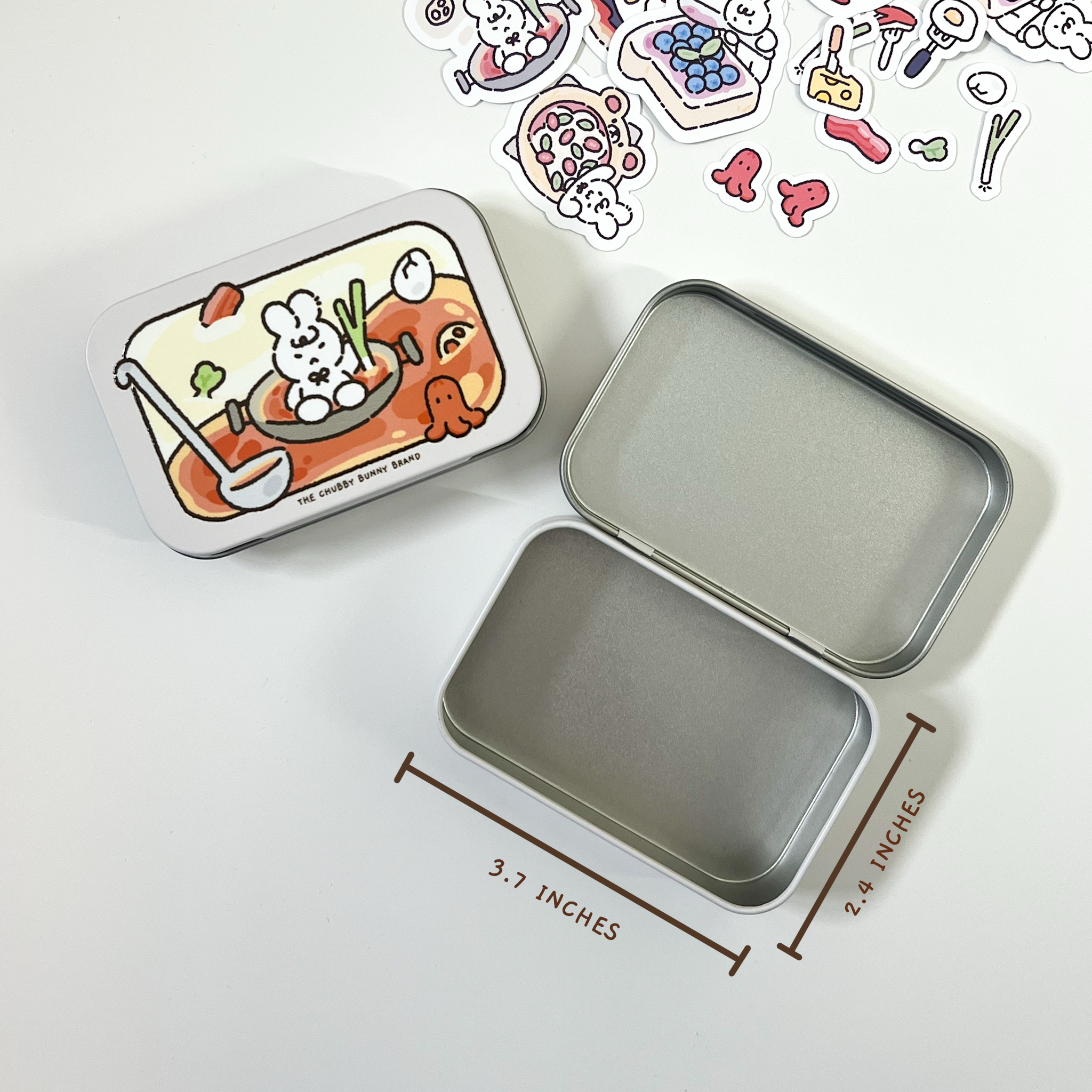 Healthy Eats Sticker Flakes and Tin