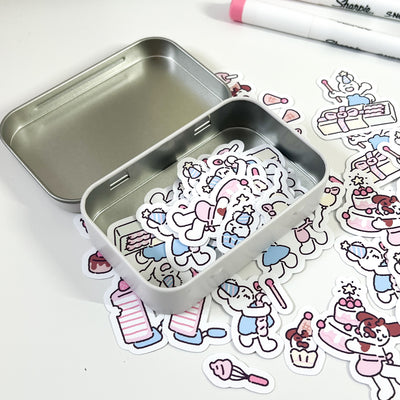 Birthday Wishes Sticker Flakes and Tin