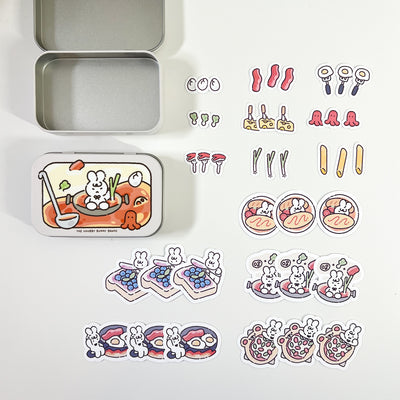 Healthy Eats Sticker Flakes and Tin