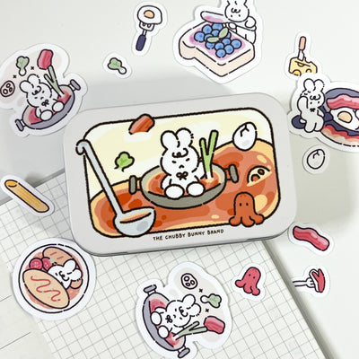 Healthy Eats Sticker Flakes and Tin