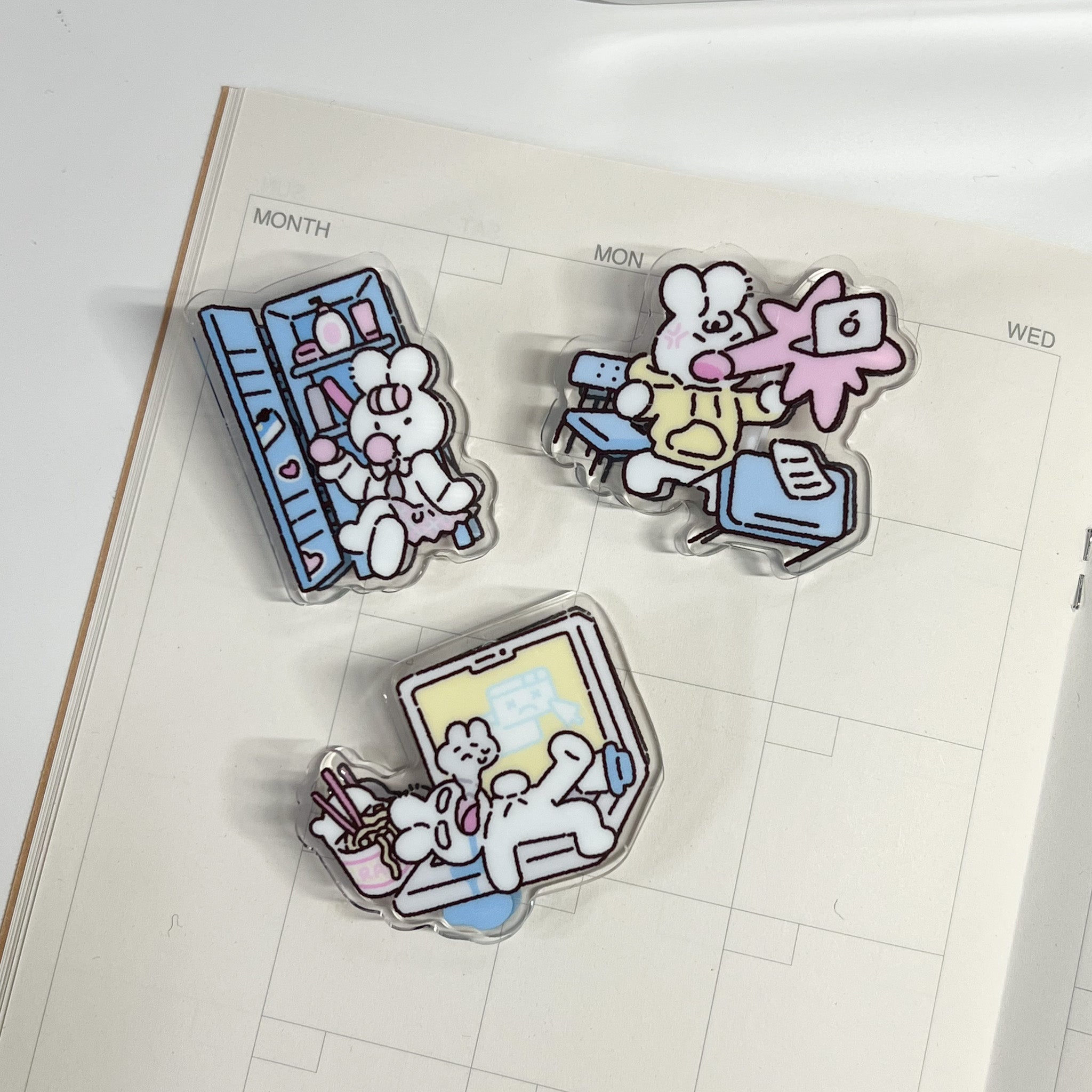 School Essentials Acrylic Clip Set