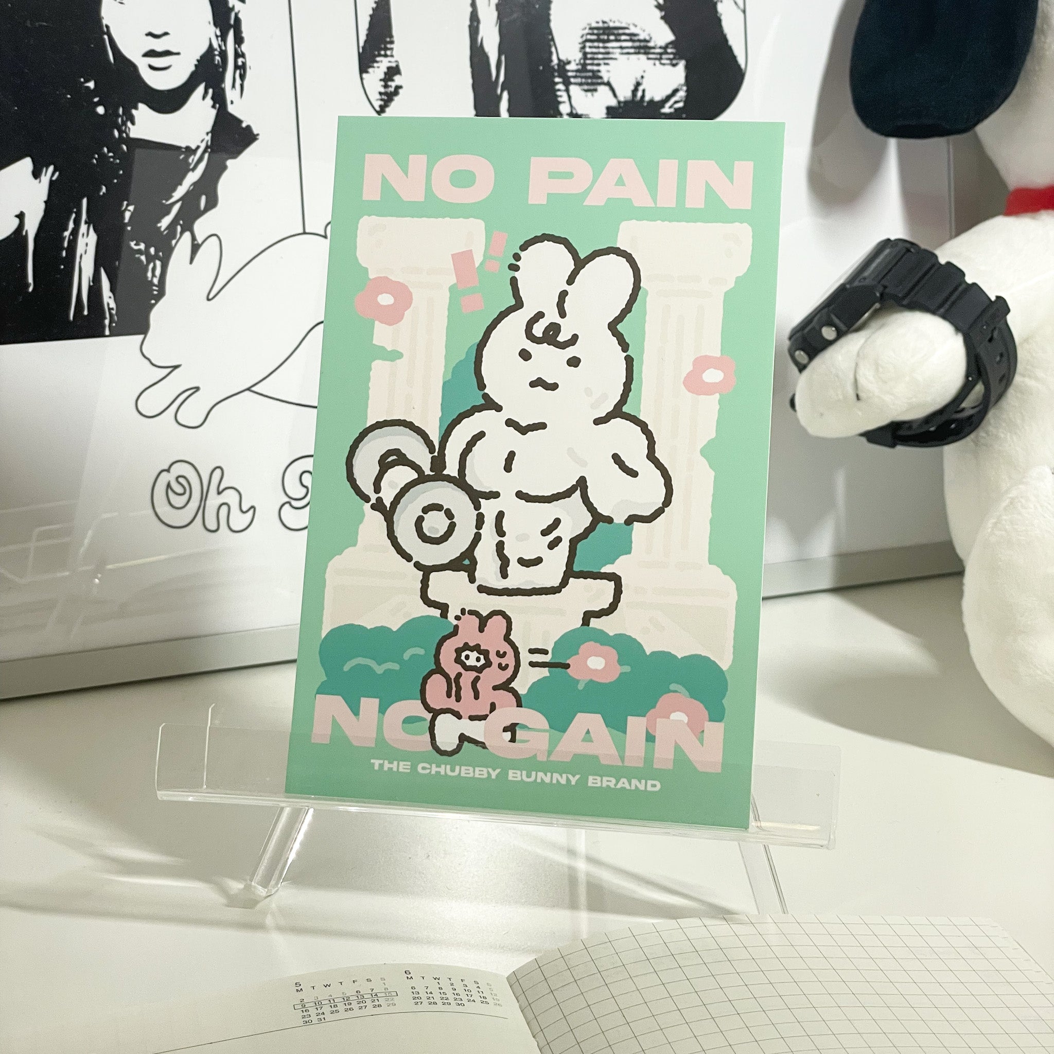 No Pain No Gain Workout Art Print – The Chubby Bunny Brand