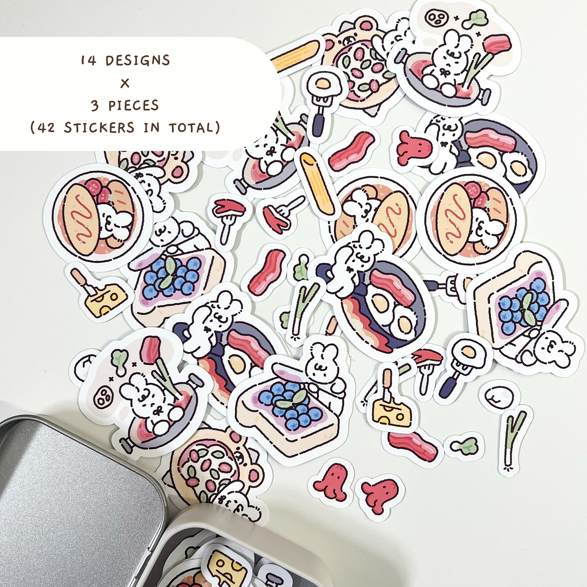 Healthy Eats Sticker Flakes and Tin