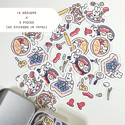 Healthy Eats Sticker Flakes and Tin