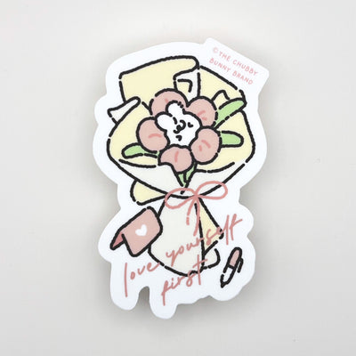 Love Yourself First Flower Bouquet Vinyl Sticker