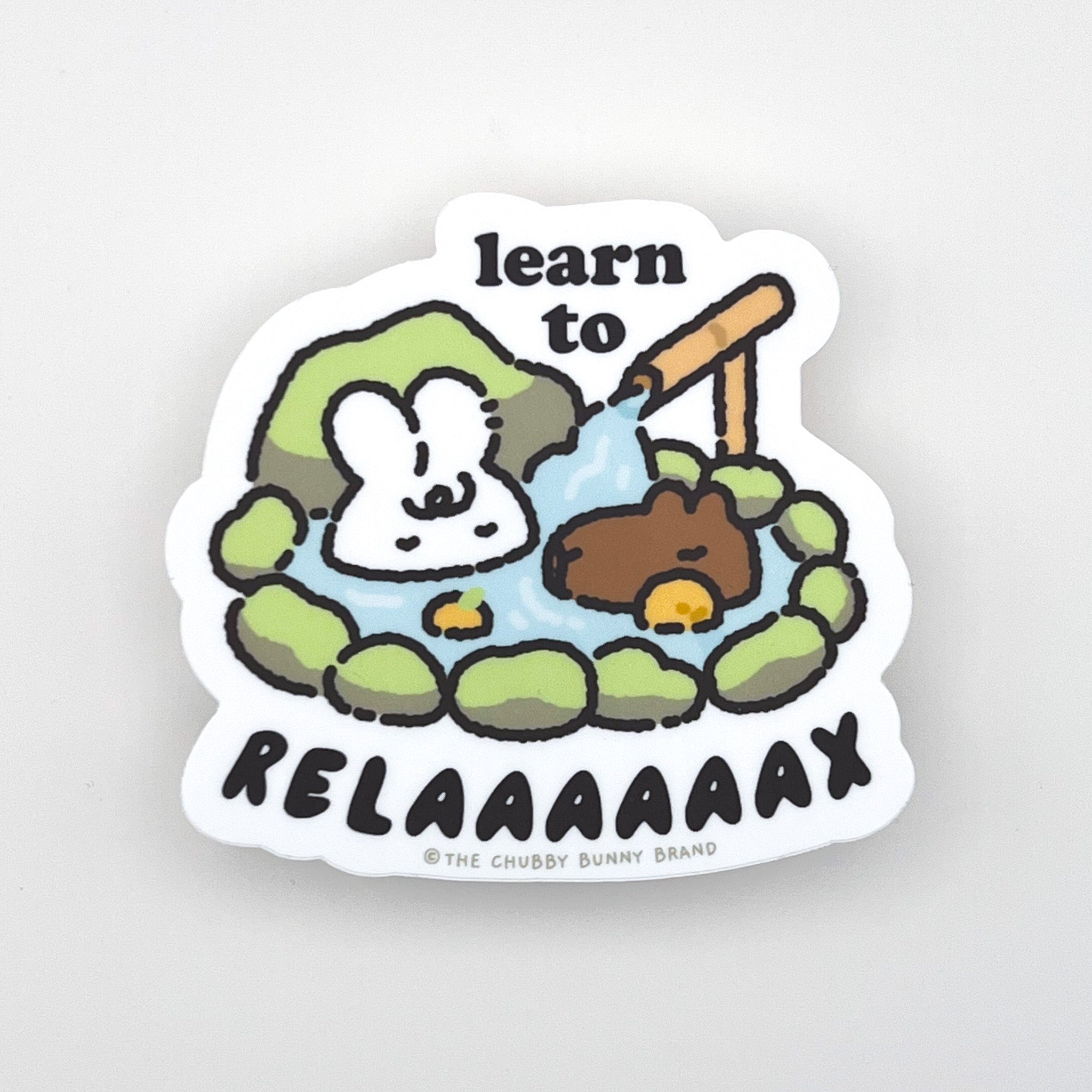 Learn to Relax Vinyl Sticker – The Chubby Bunny Brand