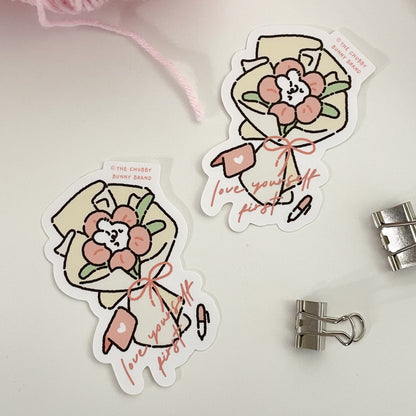 Love Yourself First Flower Bouquet Vinyl Sticker
